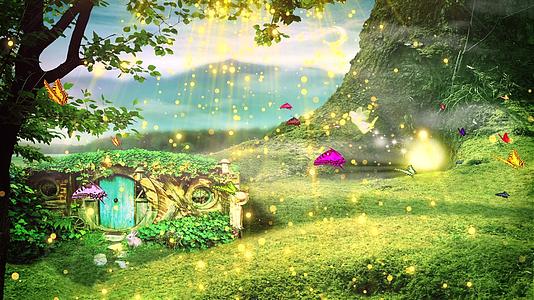 梦幻森林元素背景视频视频的预览图