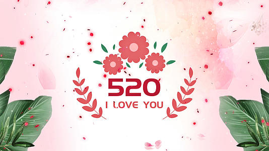 淡雅温馨花瓣婚礼爱情520表白AE模板视频的预览图