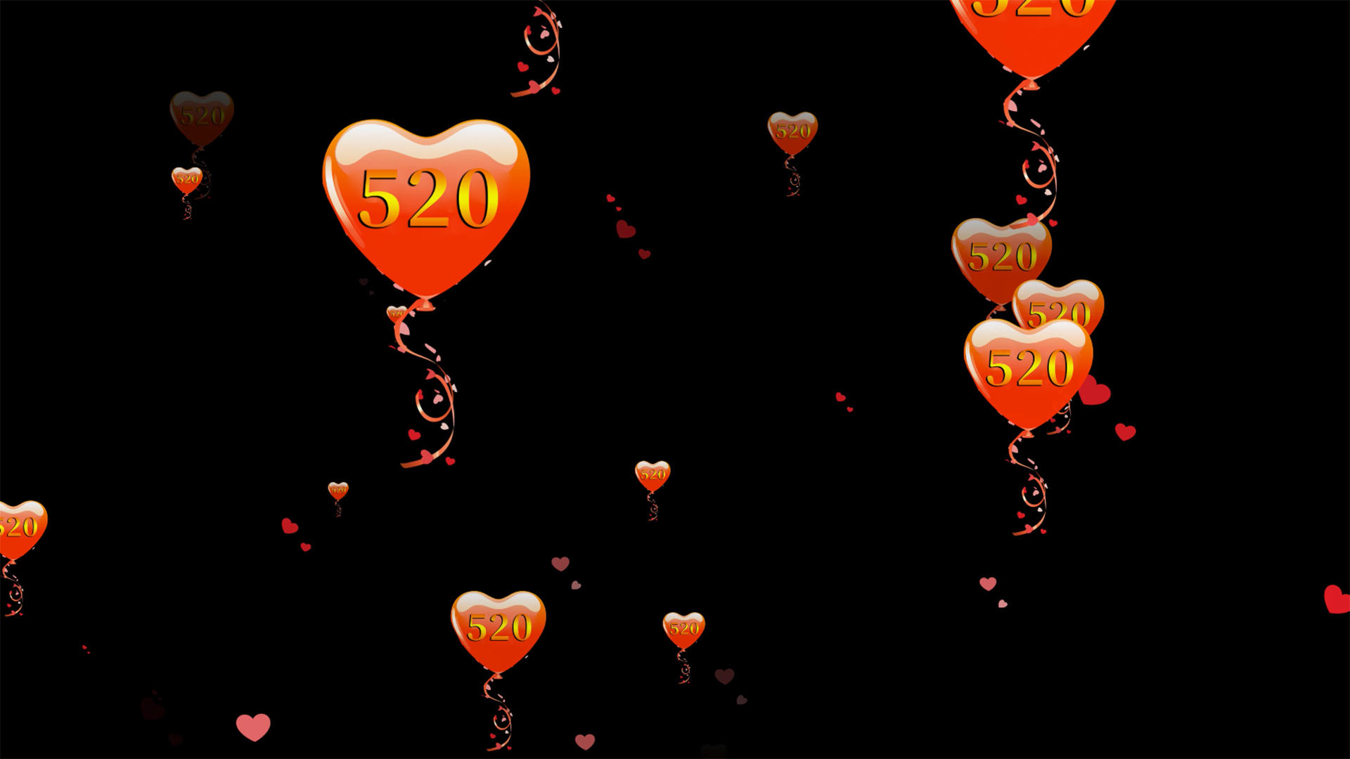 520气球上升动画元素带通道4K视频的预览图
