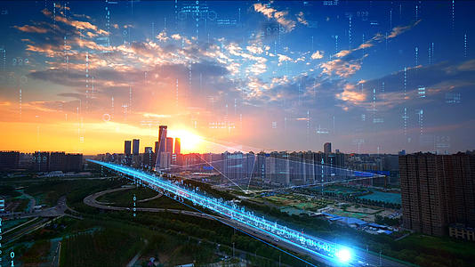 科技城市高铁实景合成AE模板视频的预览图