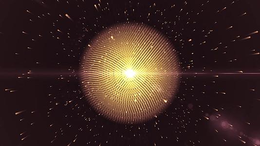金色粒子光球背景视频的预览图