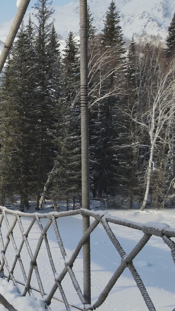 冬天禾木援疆铁桥视频的预览图