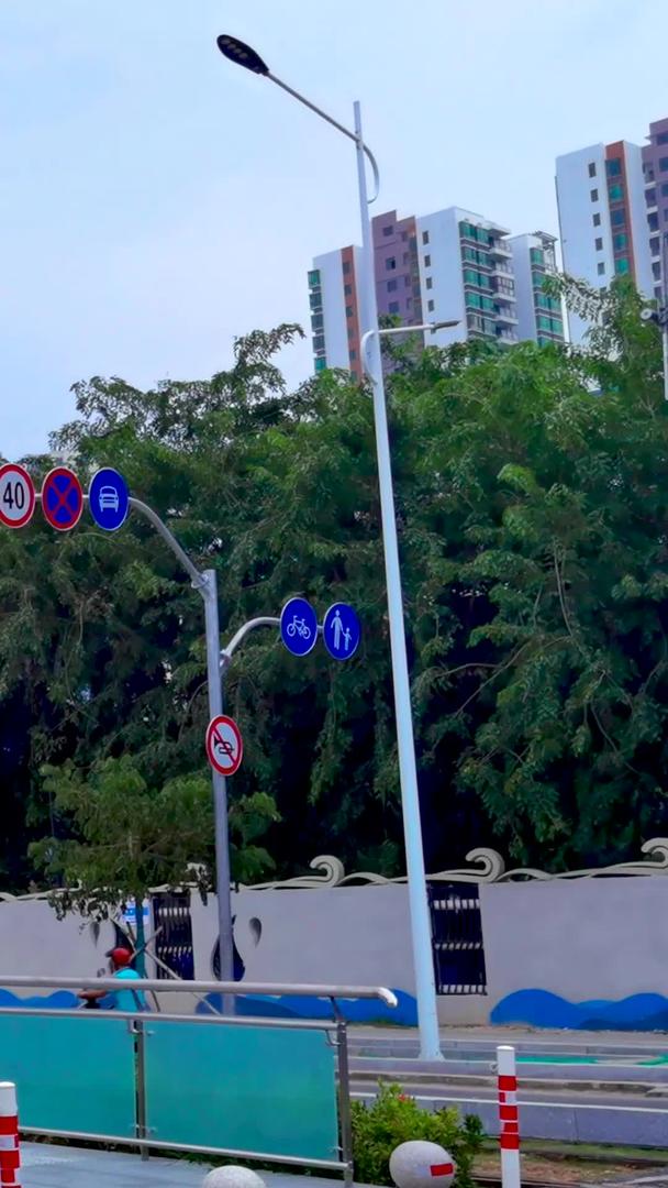 三亚城市具有海岛特色有轨电车进出站交通视频素材视频的预览图