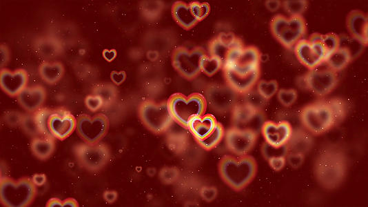 红心粒子动画背景元素视频的预览图