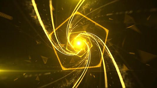 4K金色隧道粒子穿梭光效转场视频的预览图