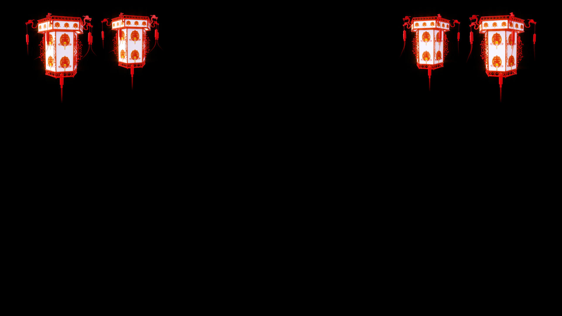 中国风三维顶部春字花灯灯笼旋转展示视频的预览图