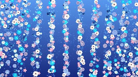 动态唯美蓝色背景花海舞台背景元素视频的预览图