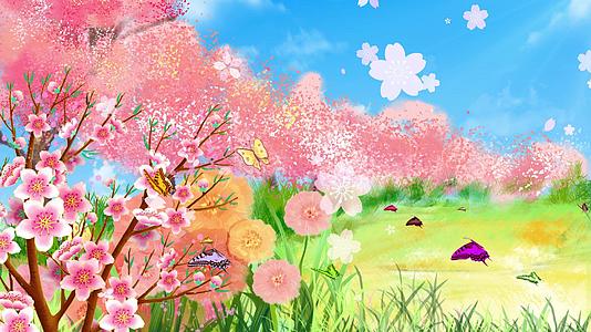 唯美樱花粉红樱花节舞台背景视频视频的预览图
