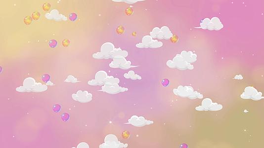 梦幻舞台粉色卡通云朵背景视频的预览图