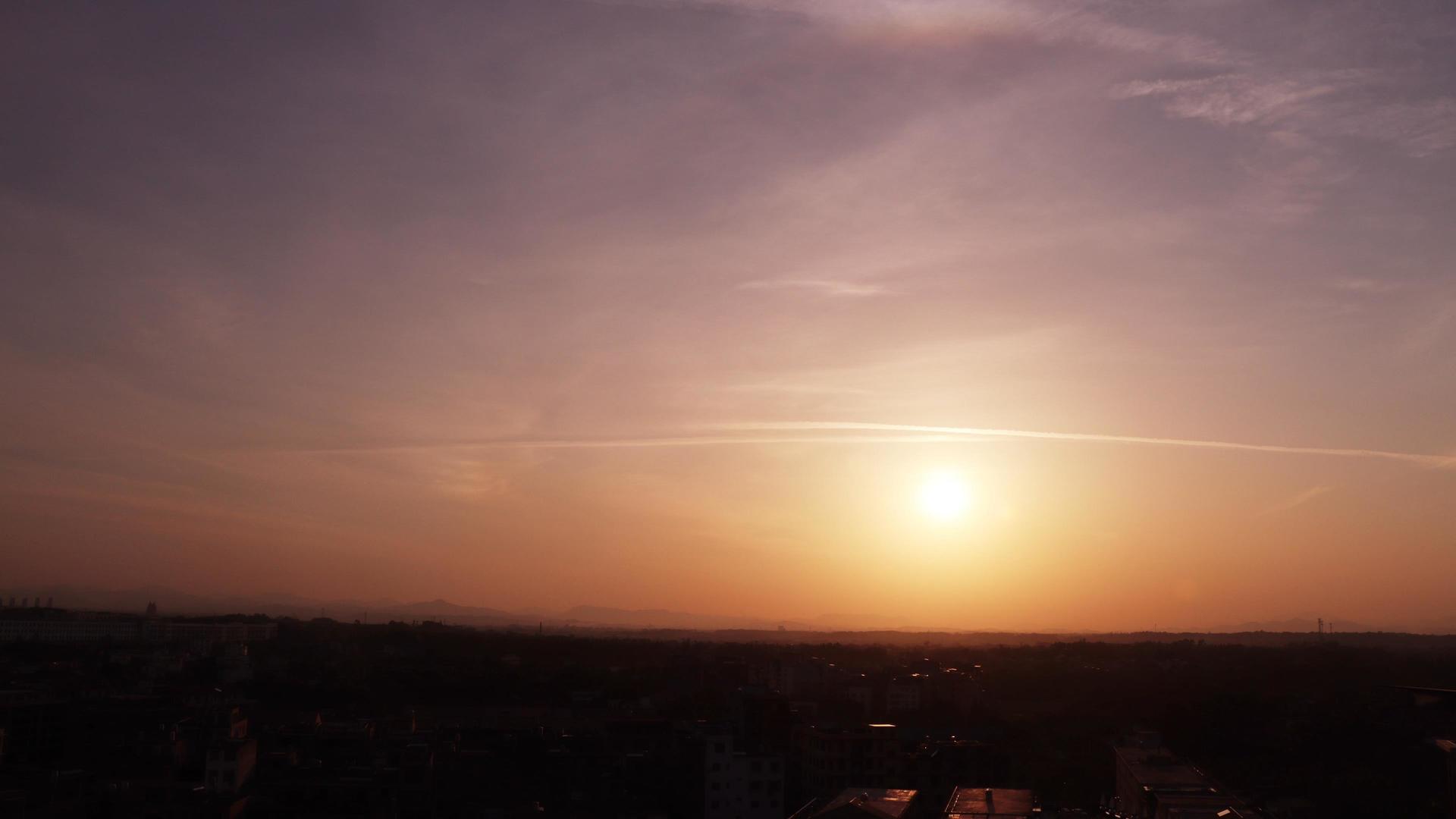 4K日落夕阳天际线延时实拍视频素材视频的预览图