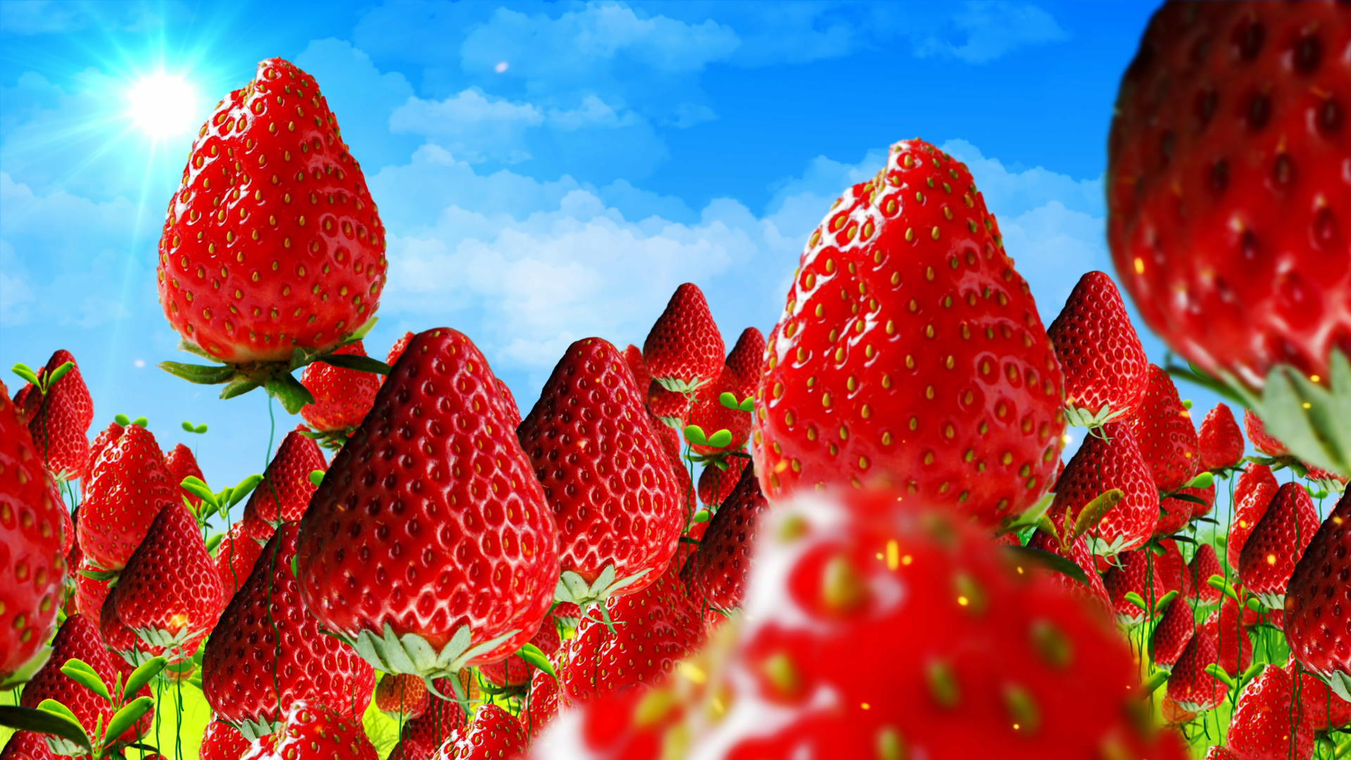 4K梦幻的草莓特写背景素材视频的预览图