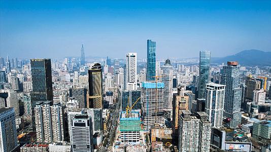 南京城市天际线南京全景4K航拍视频的预览图