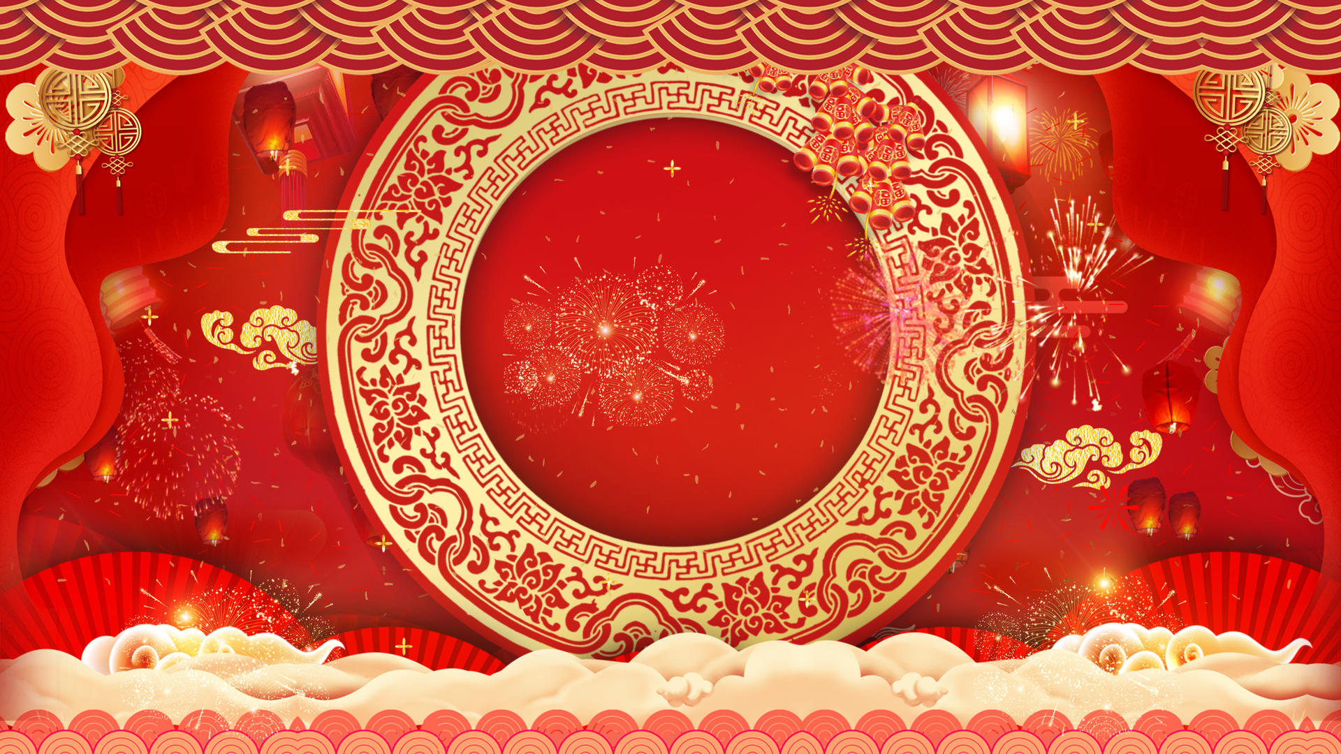 喜庆红色新年背景视频视频的预览图