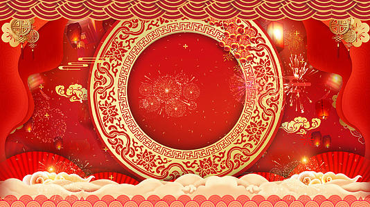喜庆红色新年背景视频视频的预览图