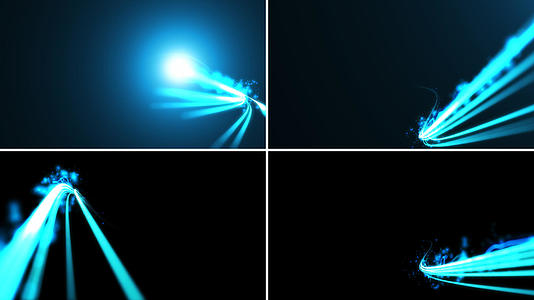 4组蓝色科技粒子光线转场视频的预览图