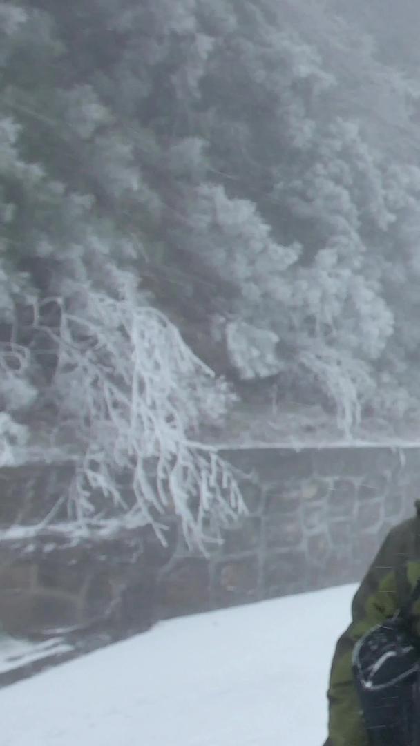 雾凇景观及江西庐山景区欣赏人群视频的预览图