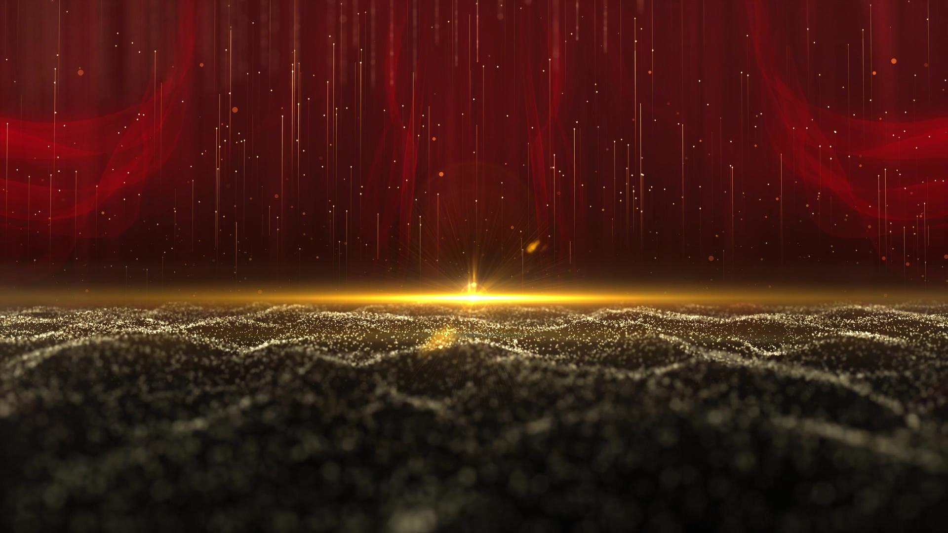 震撼红色飘带粒子抽象背景视频的预览图