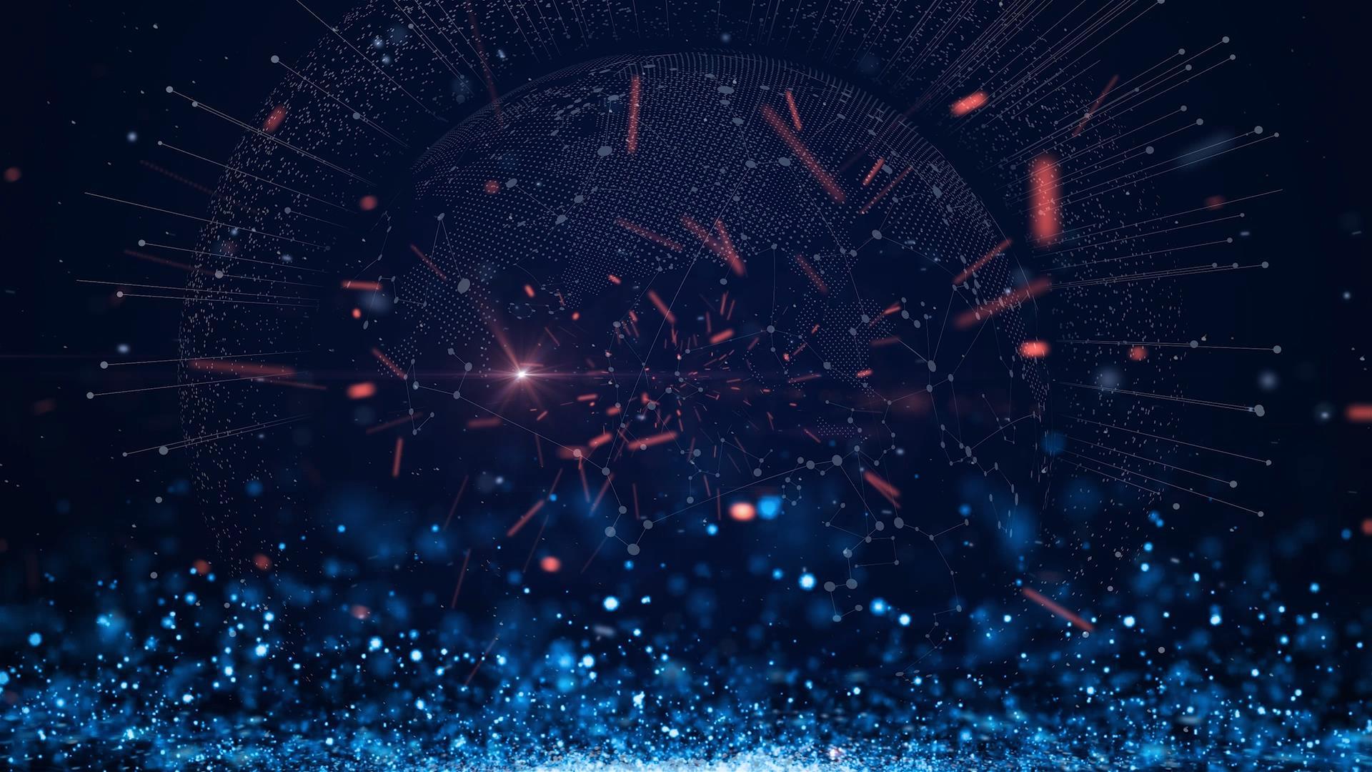 蓝色科技感大气粒子光效视频背景素材视频的预览图