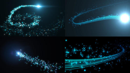 一组耀眼的粒子闪光跃迁冲动动画转动动画视频的预览图