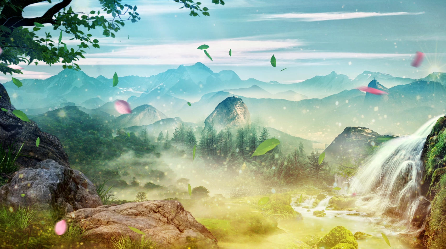 梦幻意境山林动画合成背景视频的预览图
