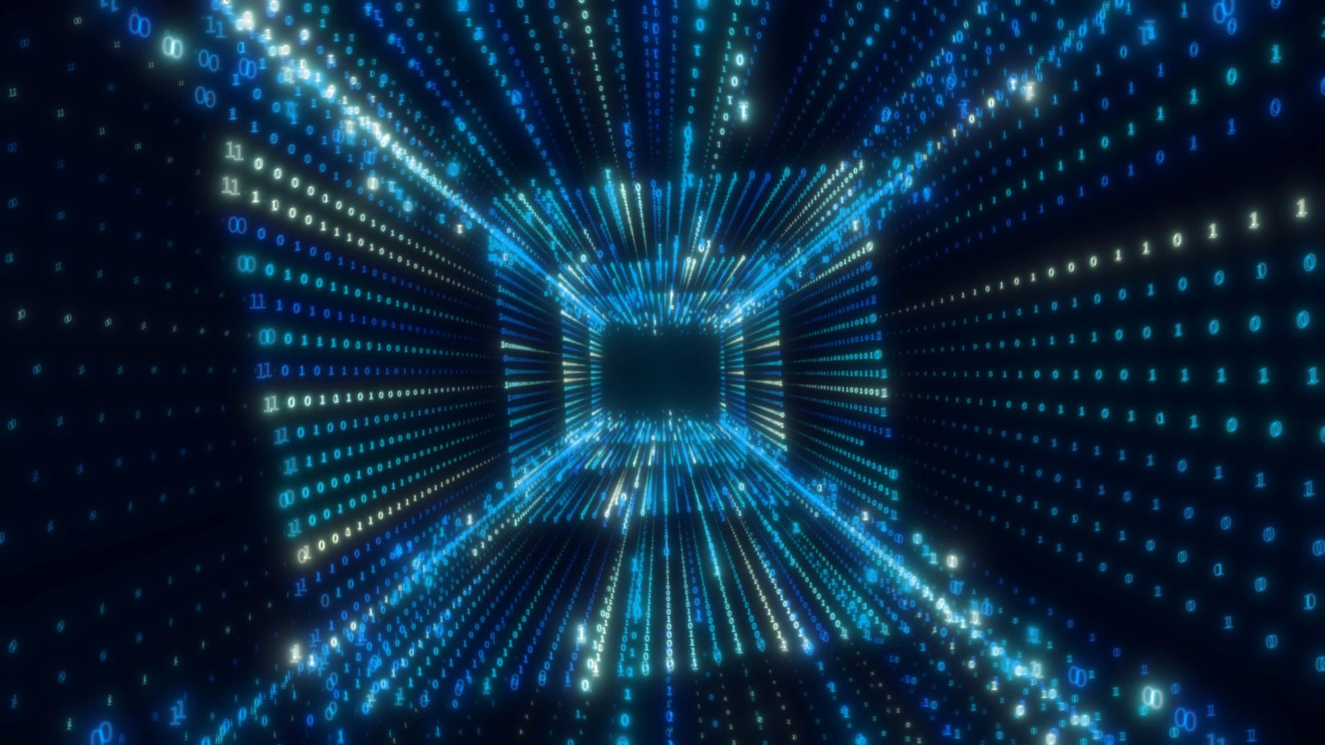 数字数据流矩阵科技隧道穿梭背景视频的预览图