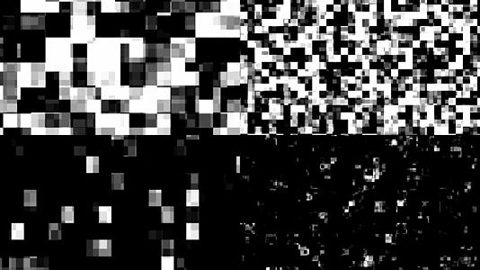 一组黑白像素随机渐变转换动画动画视频的预览图