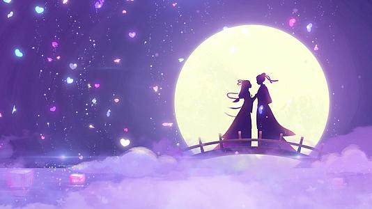 4K紫色浪漫七夕情人节背景视频视频的预览图
