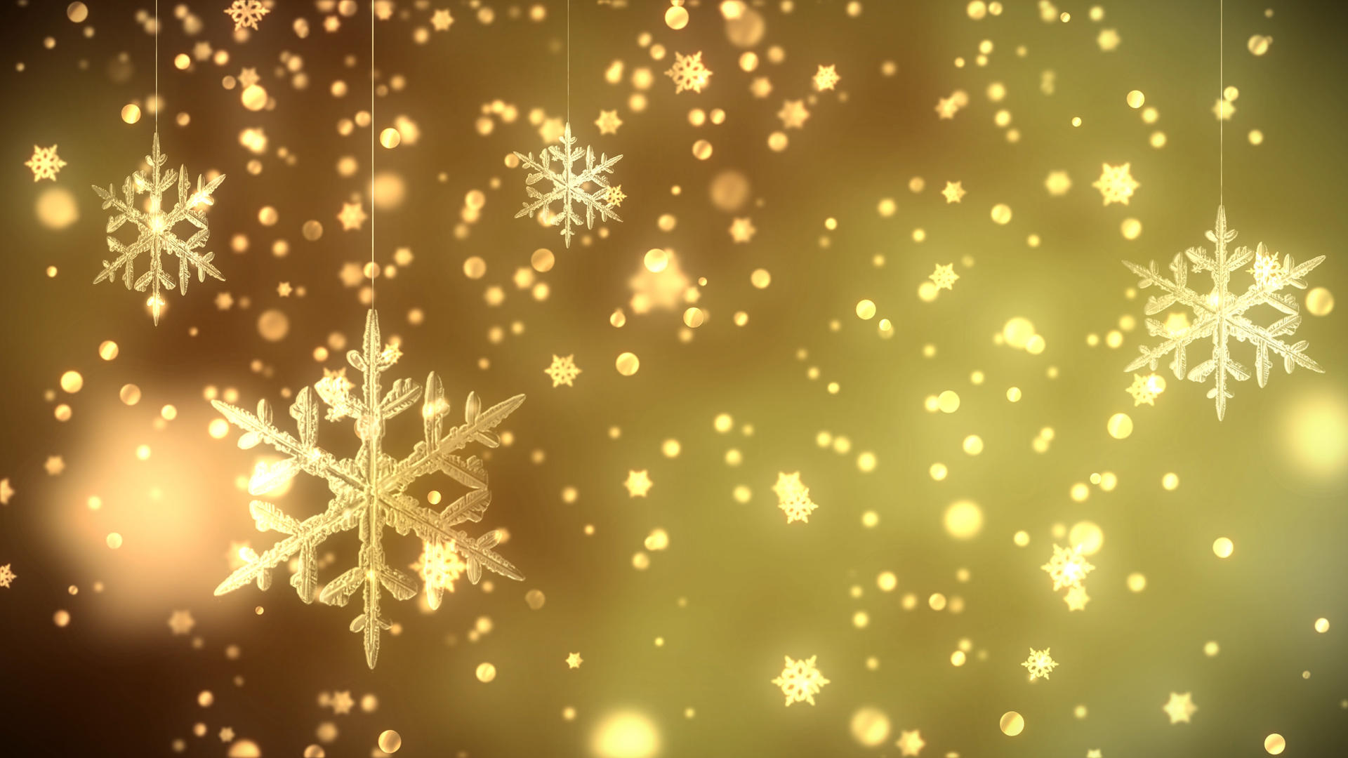 4K唯美大气金色雪花粒子闪烁背景视频的预览图