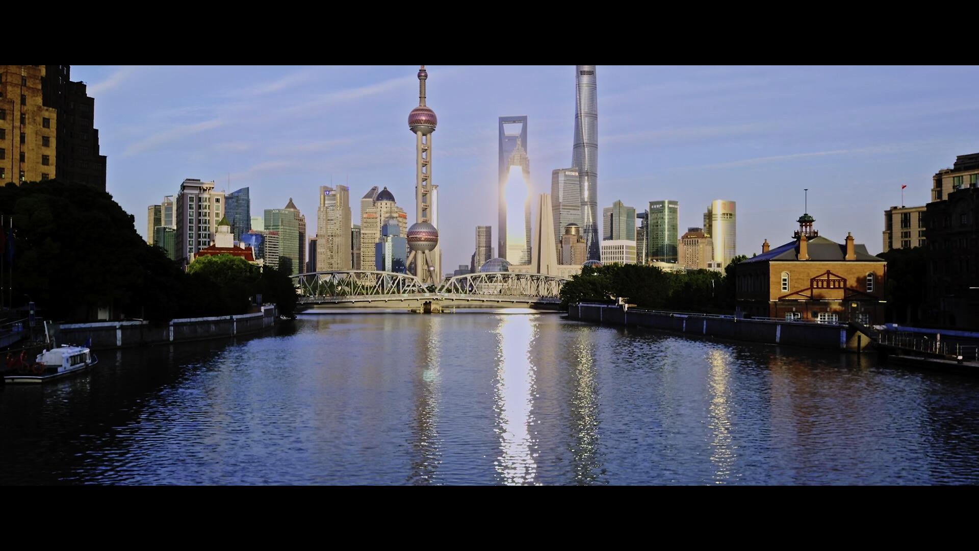 四川北路桥机位的陆家嘴三件套电影比例视频视频的预览图