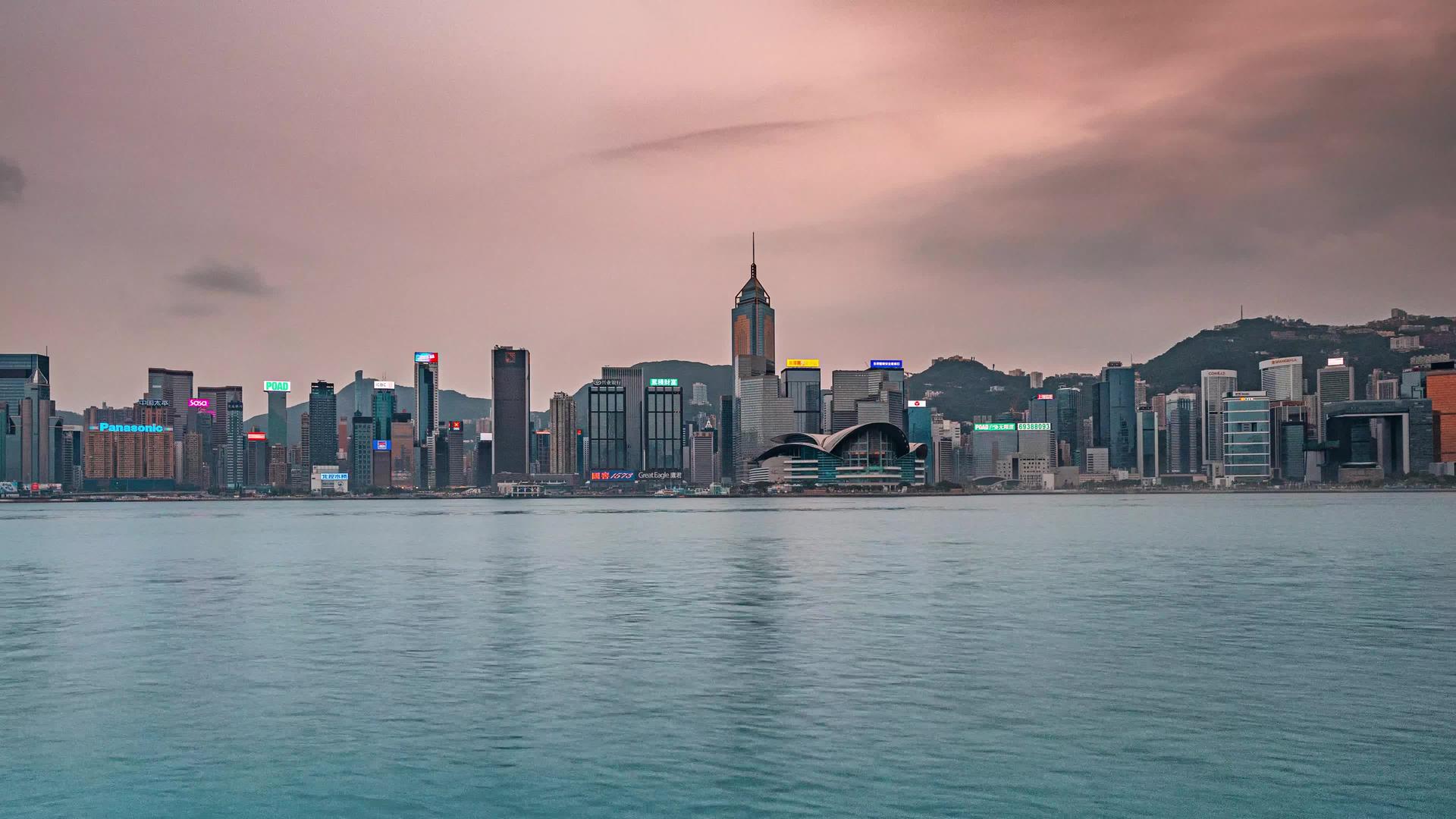 香港滨海风光延迟4k视频的预览图