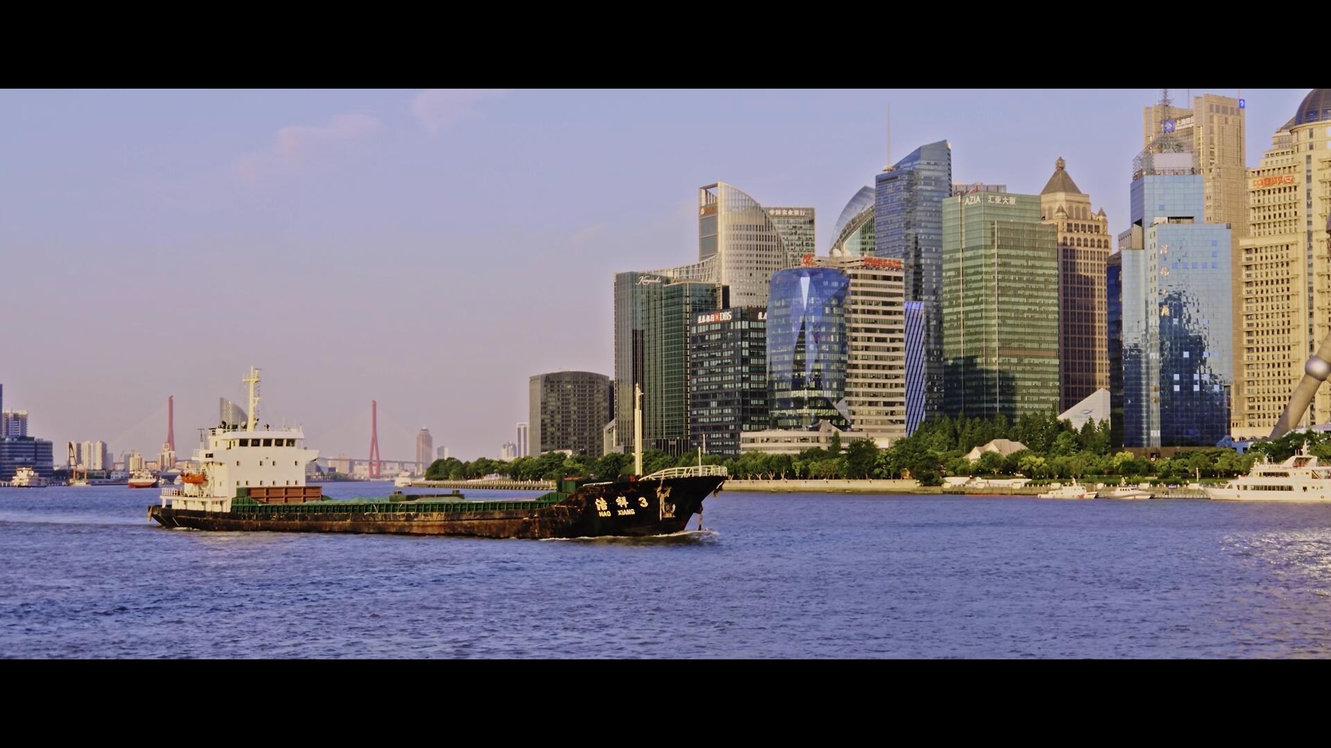 上海黄浦江电影比例视频视频的预览图