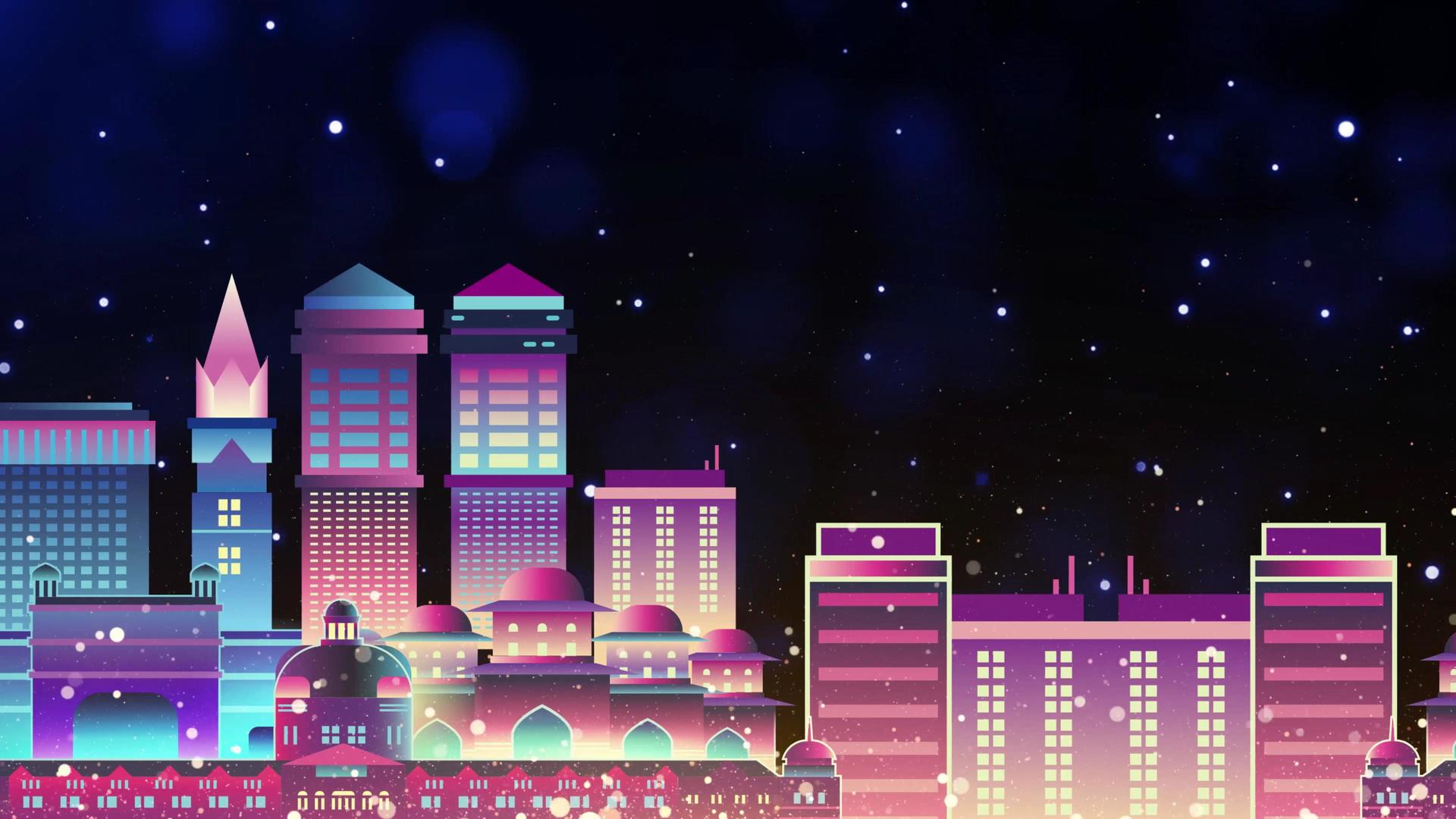 4K夜晚城市背景视频视频的预览图