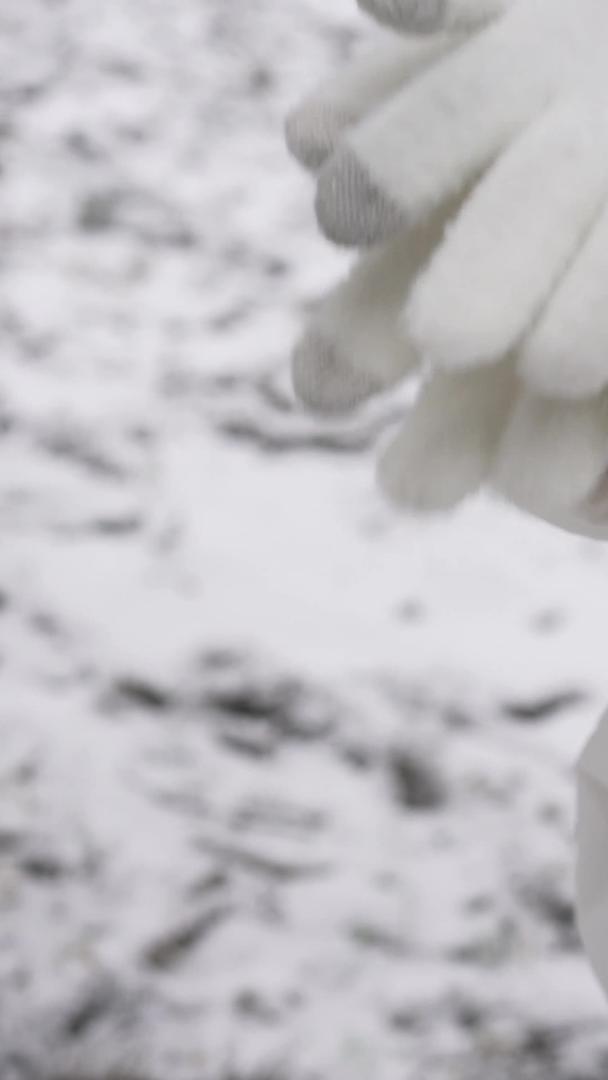 在雪地里戴手套视频的预览图
