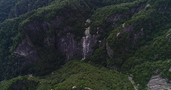 4k高清航拍自然森林凤凰山岩石瀑布视频的预览图