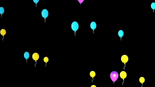 4K绚丽气球漂浮动画元素带透明度视频的预览图