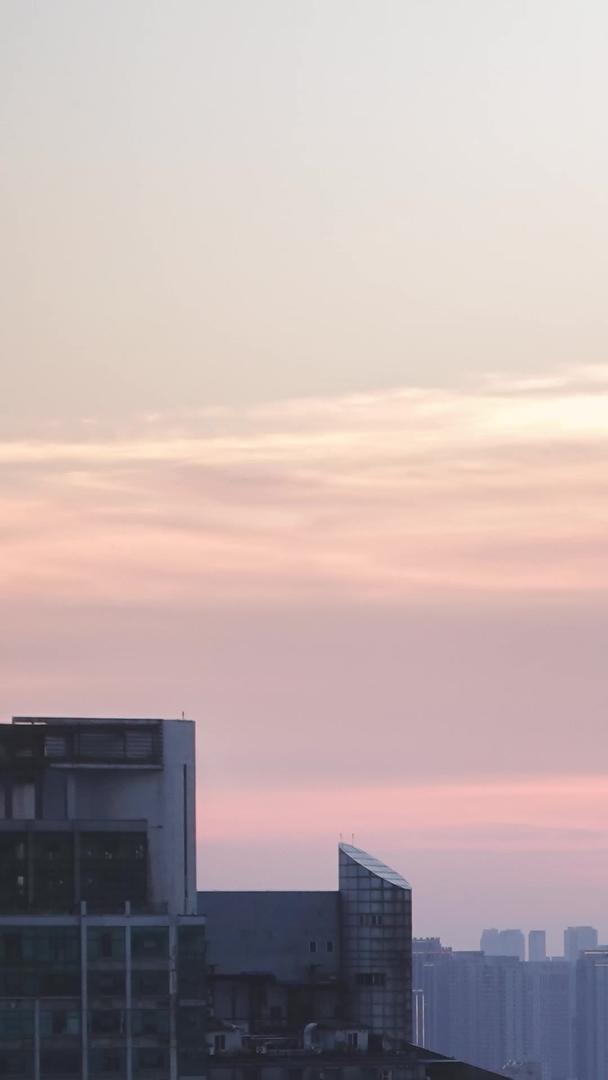 延时摄影风景城市夕阳落日天空城市天际线素材视频的预览图