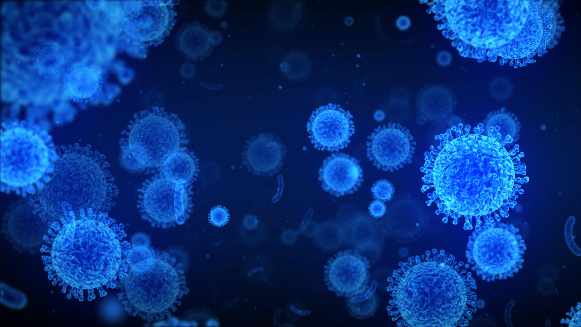 4K蓝色病毒背景视频的预览图
