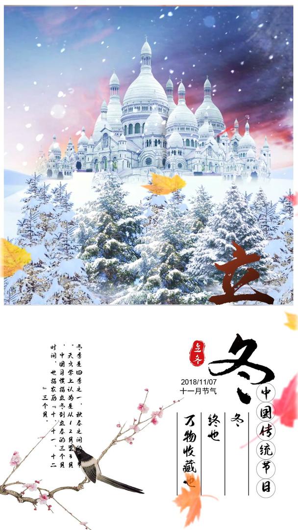 简洁传统节日立冬视频海报视频的预览图