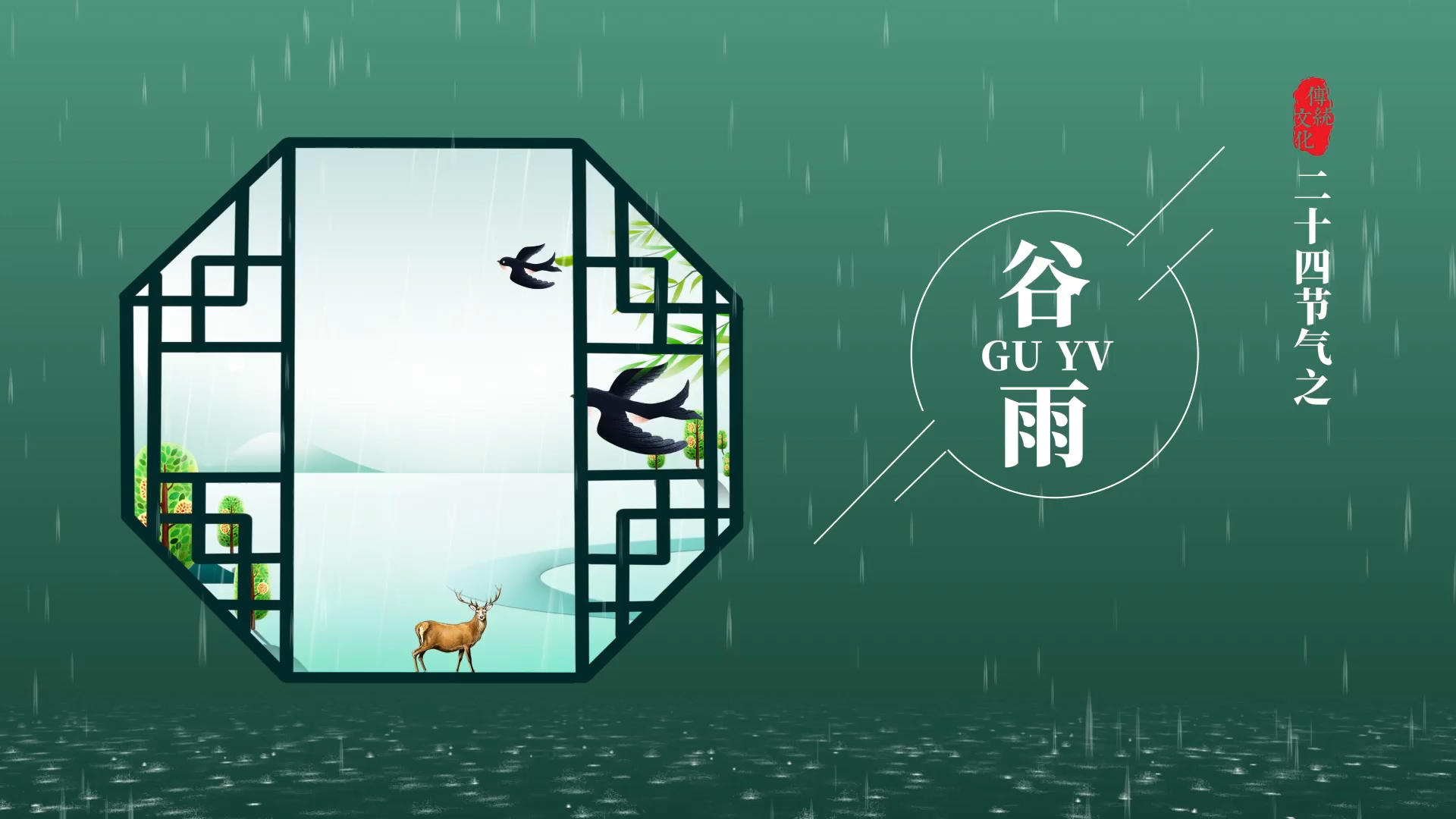 中国风谷雨节气宣传片头AE模板视频的预览图