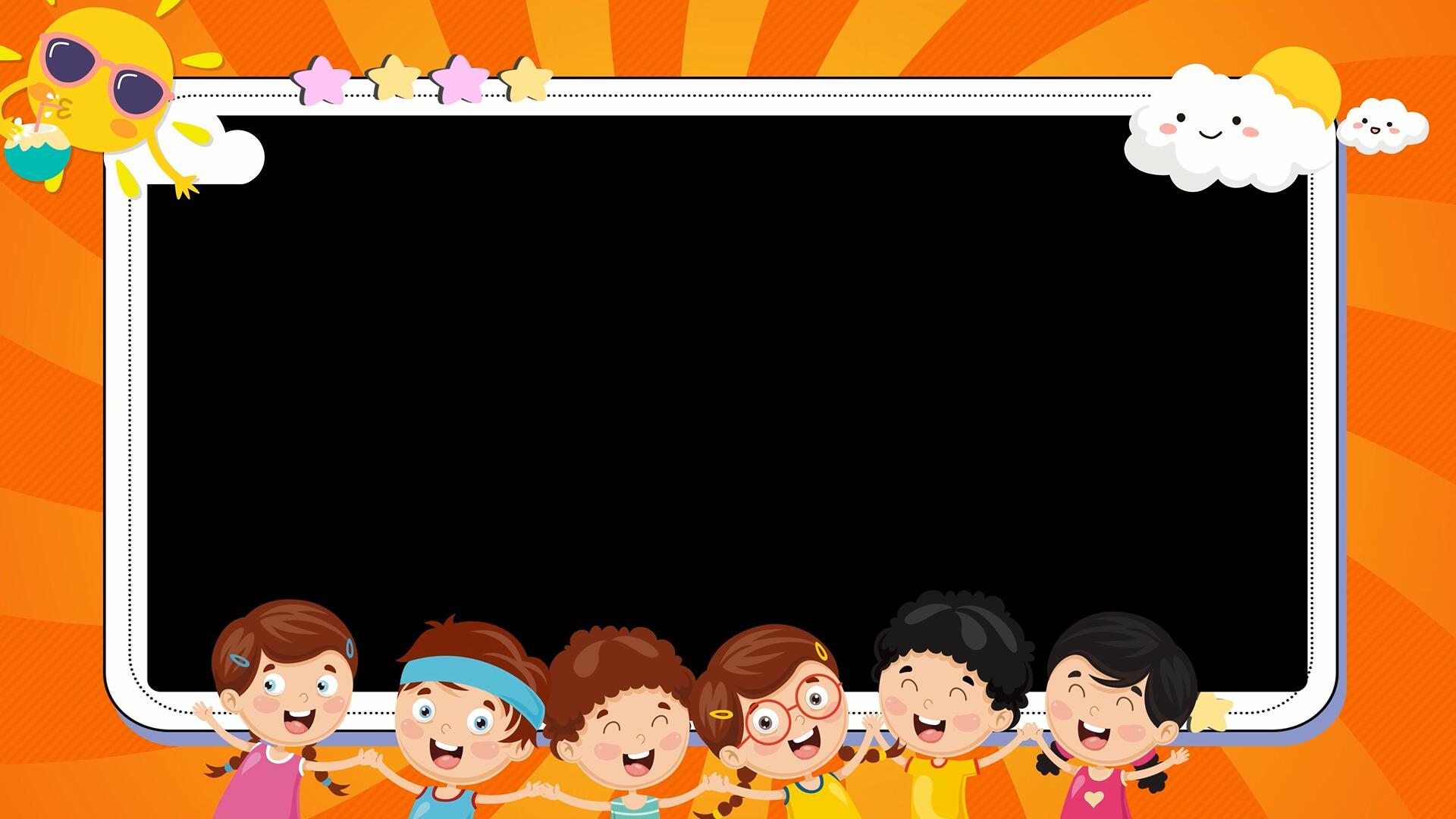 4k卡通儿童节太阳边框视频的预览图