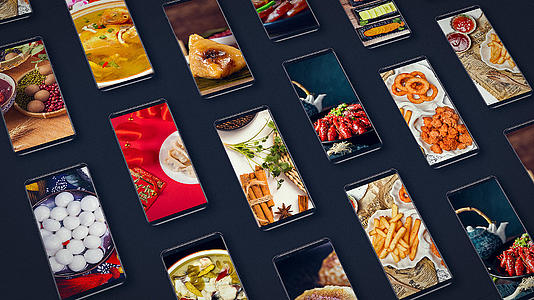 简约时尚美食APP产品展示AE模板4K视频的预览图