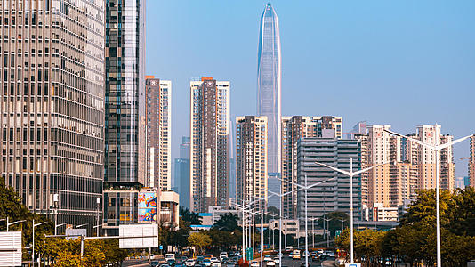 4K城市地标延时深圳平安金融中心商业视频视频的预览图