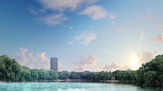 北京大学未名湖博雅塔视频的预览图