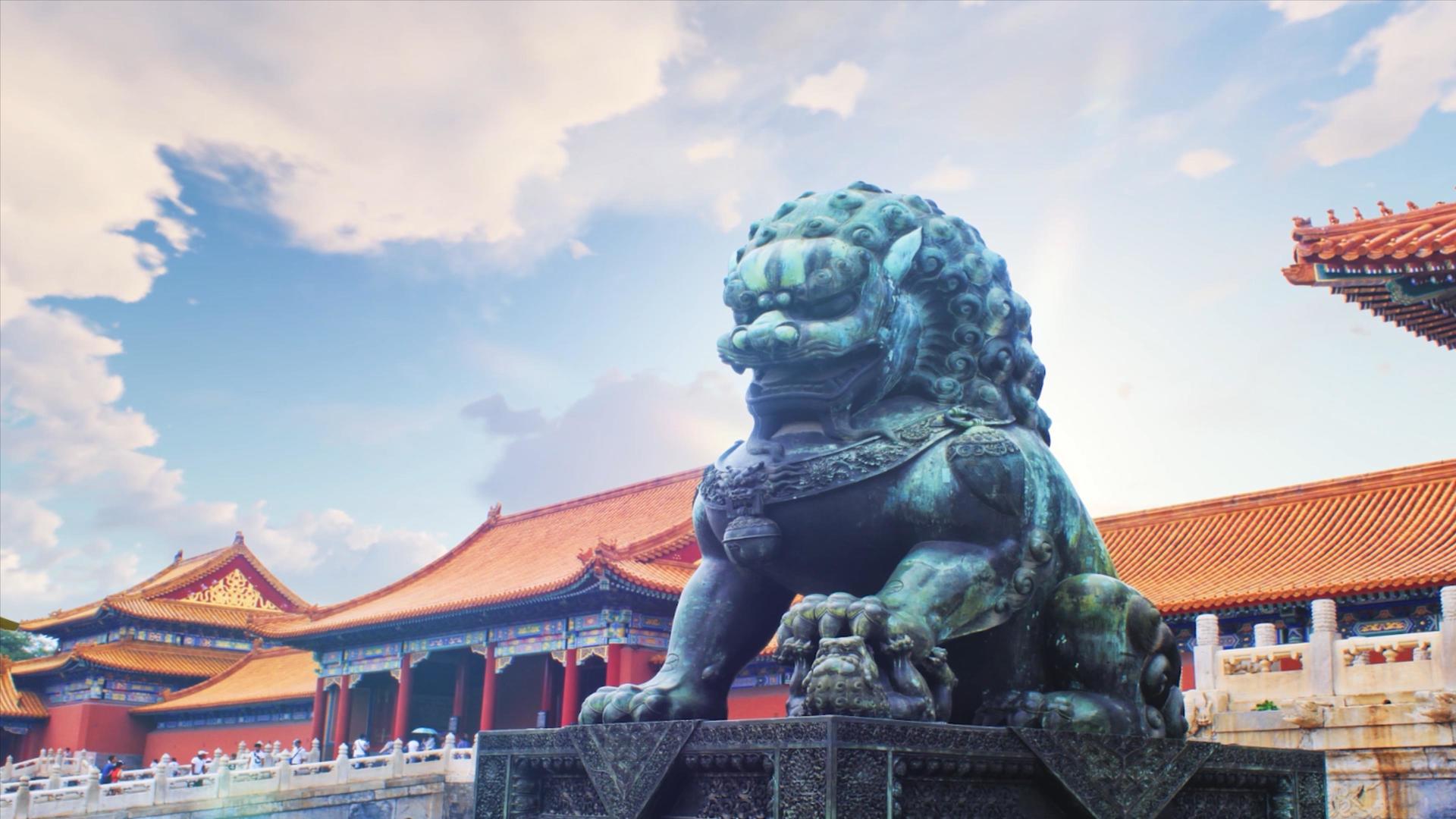 北京故宫铜狮视频视频的预览图