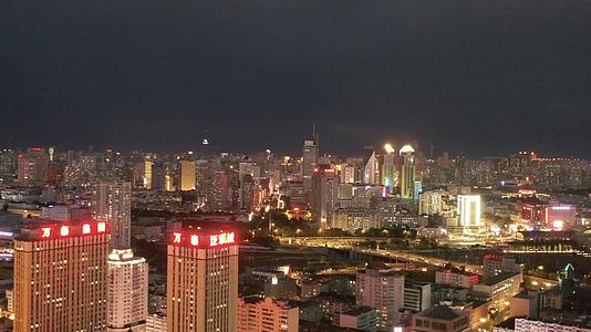 哈尔滨城市风光夜景航拍4K视频视频的预览图