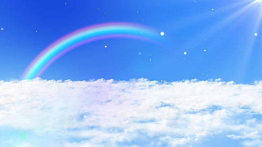 4K流云彩虹云层穿梭卡通背景视频的预览图
