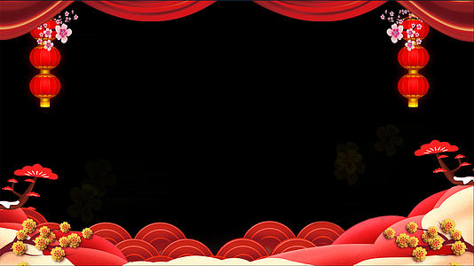 喜庆拜年边框动画元素带透明通道视频的预览图