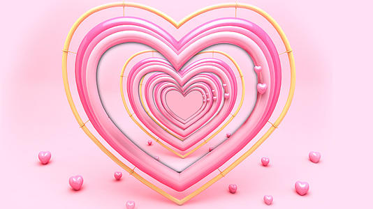 粉色温馨爱心空间背景视频的预览图
