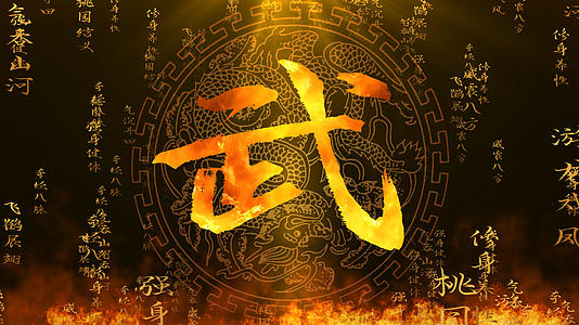 传统中华武术表演舞台背景视频的预览图