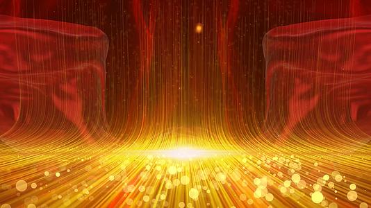 4k金色光线粒子红绸背景视频的预览图
